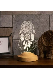 SEVGİ LAMBASI Dreamcatcher Düş Kapanı Gece Lambası, Rüya Kapanı ile Çakra Odası Dekoru, Başucu Led Lamba - 2