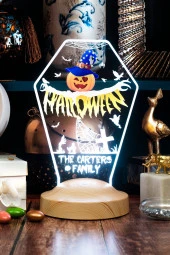 SEVGİ LAMBASI Cadılar Bayramı Hediyesi, Halloween Bal Kabağı Figürlü Hediye Led Lamba - 3