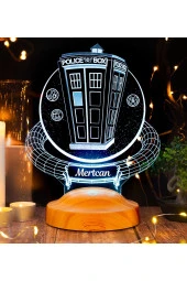 SEVGİ LAMBASI Tardis Desenli Gece Lambası, Doctor Who Hediye, Zaman Yolcusu Telefon Kulübesi, Timelord - 4