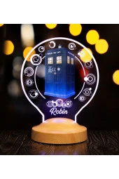 SEVGİ LAMBASI Tardis Desenli Gece Lambası, Doctor Who Hayranlarına Hediye, Galiffrey Telefon Kulübesi, Timelord - 1
