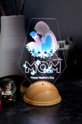 SEVGİ LAMBASI Happy Mother's Day, Tesettürlü Anneye Hediye Led Lamba, Anne Adayına Özel, Ilk Anneler Günü Hediyesi - 1