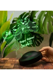 SEVGİ LAMBASI Joystick Tasarımlı, Oyun Konsolu Tasarım, Gamer Hediyesi 3 Boyutlu Led Lamba, Gamer Masa Lambası - 2