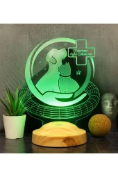 SEVGİ LAMBASI Dünya Veteriner Hekimler Günü Hediyesi, Veteriner Hekim Hediyesi, Veteriner Doktor 3d Led Lamba - 1