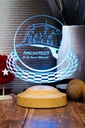 SEVGİ LAMBASI Inşaat Mühendisine Hediye, En Iyi Inşaat Mühendisine Özel Baret Şekilli Hediye Led Masa Lambası - 5