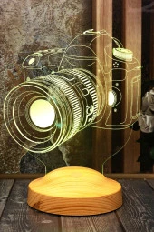 SEVGİ LAMBASI Fotoğrafçı Hediyesi Gece Lambası Dslr Fotoğraf Makinesi 3d Led Lamba - 3