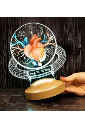 SEVGİ LAMBASI Doktor Hediyesi Kalp Ve Damar Tasarımlı Led Lamba, Tıp Bayramı Hediyesi Renkli Masa Lambası - 1