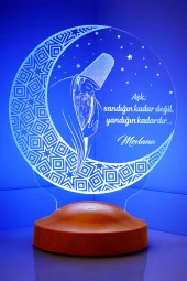SEVGİ LAMBASI Mevlana Sözleri Resimli, Mevlana, Rumi, Dini Hediye, Islami Hediye, Dini Dekoratif Led Lamba - 2