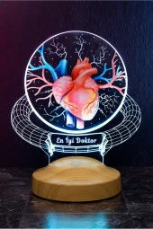 SEVGİ LAMBASI Doktor Hediyesi Kalp Ve Damar Tasarımlı Led Lamba, Tıp Bayramı Hediyesi Renkli Masa Lambası - 2