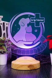 SEVGİ LAMBASI Dünya Veteriner Hekimler Günü Hediyesi, Veteriner Hekim Hediyesi, Veteriner Doktor 3d Led Lamba - 5