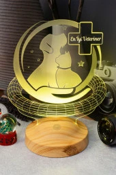 SEVGİ LAMBASI Dünya Veteriner Hekimler Günü Hediyesi, Veteriner Hekim Hediyesi, Veteriner Doktor 3d Led Lamba - 6