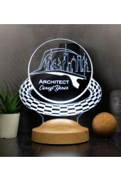 SEVGİ LAMBASI Inşaat Mühendisine Hediye, En Iyi Inşaat Mühendisine Özel Baret Şekilli Hediye Led Masa Lambası - 1
