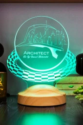 SEVGİ LAMBASI Inşaat Mühendisine Hediye, En Iyi Inşaat Mühendisine Özel Baret Şekilli Hediye Led Masa Lambası - 4