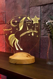 SEVGİ LAMBASI Unicorn Gece Lambası Tek Boynuzlu At Çocuk Odası Hediyesi Led Lamba, Unicorn Doğum Günü Hediyesi - 4