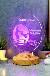 SEVGİ LAMBASI Canım Babam Erkek Figürlü Babalar Günü Hediyesi 3 Boyutlu Led Lamba - 6