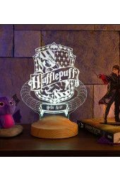 SEVGİ LAMBASI Harry Potter Hediyesi Hogwarts Hufflepuff Binası 3 Boyutlu Led Lamba, Hufflepuff Hediyesi - 1