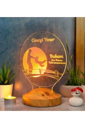 SEVGİ LAMBASI Canım Babam Erkek Figürlü Babalar Günü Hediyesi 3 Boyutlu Led Lamba - 2