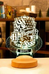 SEVGİ LAMBASI Harry Potter Hediyesi Hogwarts Hufflepuff Binası 3 Boyutlu Led Lamba, Hufflepuff Hediyesi - 2