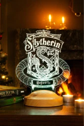 SEVGİ LAMBASI Harry Potter Hediyesi Hogwarts Slytherin Binası Led Lamba - 4