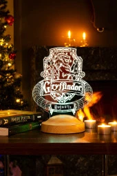 SEVGİ LAMBASI Harry Potter Hediyesi Hogwarts Gryffindor Binası Led Lamba, Gryffindor Hediyesi - 4