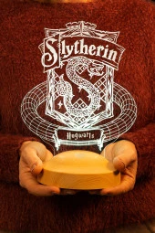 SEVGİ LAMBASI Harry Potter Hediyesi Hogwarts Slytherin Binası Led Lamba - 5