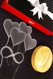 SEVGİ LAMBASI Sevgiliye Hediye, Eşe Yıldönümü Hediyesi, Sonsuz Aşk Hediyesi Seni Seviyorum 3 Boyutlu Led Lamba - 7