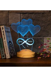 SEVGİ LAMBASI Sevgiliye Hediye, Eşe Yıldönümü Hediyesi, Sonsuz Aşk Hediyesi Seni Seviyorum 3 Boyutlu Led Lamba - 2