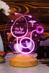 SEVGİ LAMBASI Doktora Hediye, Steteskop Doktor Hediyesi, Tıp Bayramı Hediyesi, 3d Led Lamba thumbnail 4