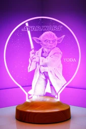 SEVGİ LAMBASI Star Wars Hediyesi Yoda 3 Boyutlu Led Lamba - 5