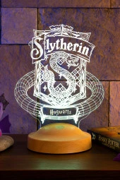 SEVGİ LAMBASI Harry Potter Hediyesi Hogwarts Slytherin Binası Led Lamba - 3