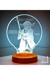 SEVGİ LAMBASI Star Wars Hediyesi Yoda 3 Boyutlu Led Lamba - 2