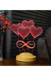 SEVGİ LAMBASI Sevgiliye Hediye, Eşe Yıldönümü Hediyesi, Sonsuz Aşk Hediyesi Seni Seviyorum 3 Boyutlu Led Lamba - 1