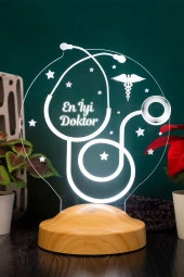 SEVGİ LAMBASI Doktora Hediye, Steteskop Doktor Hediyesi, Tıp Bayramı Hediyesi, 3d Led Lamba thumbnail 3