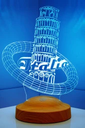 SEVGİ LAMBASI Pisa Kulesi Italya Aşıklarına Hediye, 3 Boyutlu Led Lamba - 5