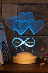 SEVGİ LAMBASI Sevgiliye Hediye, Eşe Yıldönümü Hediyesi, Sonsuz Aşk Hediyesi Seni Seviyorum 3 Boyutlu Led Lamba - 4