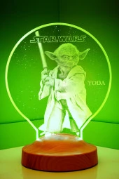 SEVGİ LAMBASI Star Wars Hediyesi Yoda 3 Boyutlu Led Lamba - 6
