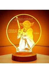 SEVGİ LAMBASI Star Wars Hediyesi Yoda 3 Boyutlu Led Lamba - 7