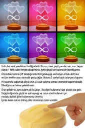 SEVGİ LAMBASI Sevgiliye Hediye, Eşe Yıldönümü Hediyesi, Sonsuz Aşk Hediyesi Seni Seviyorum 3 Boyutlu Led Lamba - 8