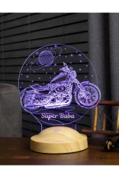 SEVGİ LAMBASI Babalar Günü Hediyesi, Babaya Motor Hediyesi, Süper Baba Motor, Motorsiklet Chopper Led Lamba - 5