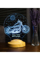SEVGİ LAMBASI Babalar Günü Hediyesi, Babaya Motor Hediyesi, Süper Baba Motor, Motorsiklet Chopper Led Lamba - 1