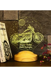 SEVGİ LAMBASI Babalar Günü Hediyesi, Babaya Motor Hediyesi, Süper Baba Motor, Motorsiklet Chopper Led Lamba - 2