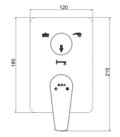 ECA Niobe Ankastre Banyo Bataryası Sıva Üstü 3 Yollu 102167343-K thumbnail 2