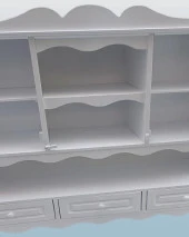 Hobi ADN 90353 Dekoratif Mutfak Dolap 3Çekm Terek MDF Parlak Beyaz lake El Yapım - 1