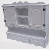 Hobi ADN 90353 Dekoratif Mutfak Dolap 3Çekm Terek MDF Parlak Beyaz lake El Yapım - 3