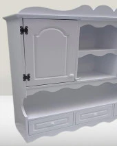 Hobi ADN 90353 Dekoratif Mutfak Dolap 3Çekm Terek MDF Parlak Beyaz lake El Yapım - 5