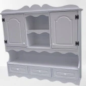 Hobi ADN 90353 Dekoratif Mutfak Dolap 3Çekm Terek MDF Parlak Beyaz lake El Yapım - 7