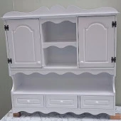 Hobi ADN 90353 Dekoratif Mutfak Dolap 3Çekm Terek MDF Parlak Beyaz lake El Yapım - 9