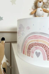 Rivaİstanbul Kalpli Gökkuşağı ve Bulutlar Çocuk Sarkıt Avize thumbnail 3