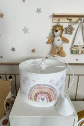 Rivaİstanbul Kalpli Gökkuşağı ve Bulutlar Çocuk Sarkıt Avize thumbnail 4