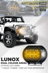 Lunox Dual Colour Cree Angel Led 200W Turuncu Beyaz DRL Mercek Far - 1