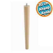 Ahşap Ayak Sehpa Masa Baza Çekyat Puf Tabure Ünite Koltuk Ayağı Mobilya Ayakları Silindir Destek M8 Civatalı 30 cm - 1